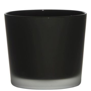 Glasübertopf ALENA FROST, schwarz matt, 12,5cm, Ø14,5cm