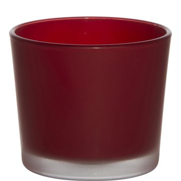 Maxi Teelichtglas ALENA FROST, rot matt, 9cm, Ø10cm