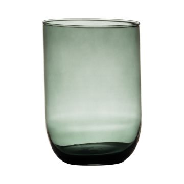 Glas Tisch Vase MARISA, grau-klar, 20cm, Ø14cm