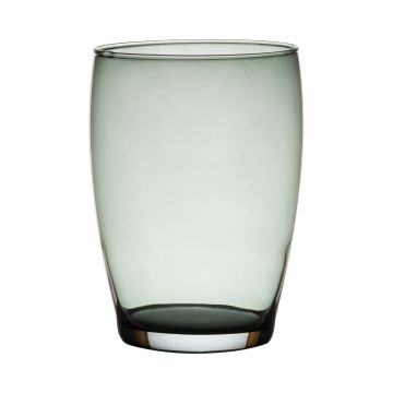Runde Glasvase HENRY, grau-klar, 20cm, Ø14cm