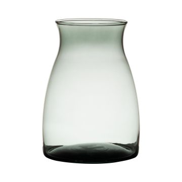 Glas Blumen Vase MAISIE, grau-klar, 20cm, Ø14cm