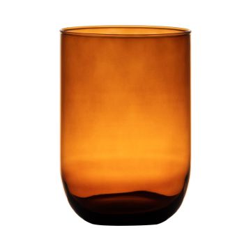 Glas Tisch Vase MARISA, orange-braun-klar, 20cm, Ø14cm