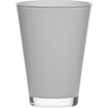 Konische Blumenvase ANNA EARTH aus Glas, weiß, 15cm, Ø11cm