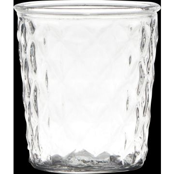 Votivglas IRYNA mit Rautenmuster, klar, 15cm, Ø13,5cm