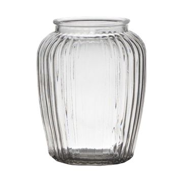 Votivglas NOLAN, längsstreifen, klar, 19,5cm, Ø15,5cm