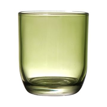 Teelicht Halter JOFFREY aus Glas, grün, 8cm, Ø7cm