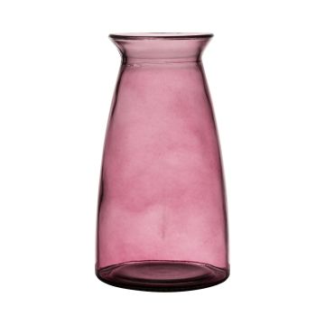 Blumen Vase TIBBY aus Glas, pink-klar, 23,5cm, Ø12,5cm
