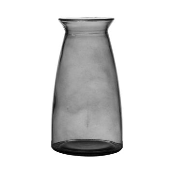 Blumen Vase TIBBY aus Glas, grau-klar, 23,5cm, Ø12,5cm