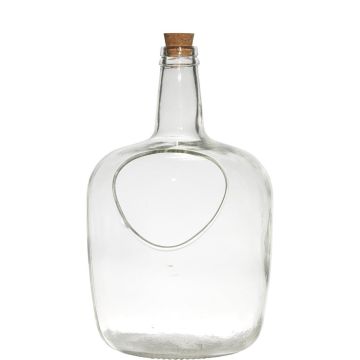 Terrarium Ballonflasche ILLYA mit Korken, Glas, klar, 37cm, Ø22cm
