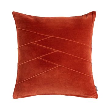 Kuscheliges Samt Kissen NOELANI, schräge Ziernähte, orange, 45x45cm