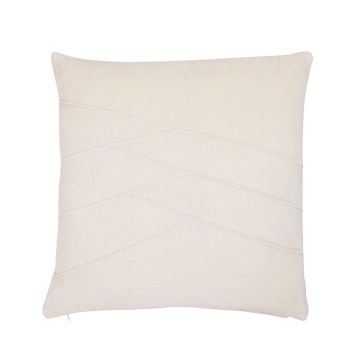 Kuscheliges Samt Kissen NOELANI, schräge Ziernähte, creme, 45x45cm