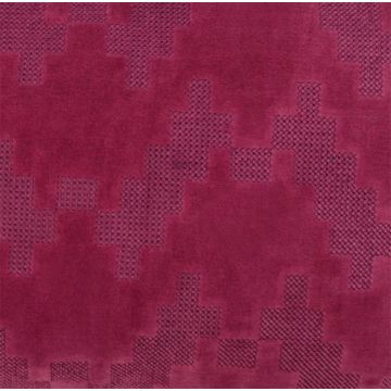 Weiches Samt Kissen ANJALI, magenta, ZickZack Strukturmuster, 50x30cm