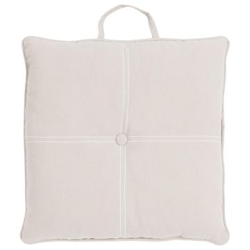 Sitzkissen VALENDA, creme, mit Knopf und Henkel, 40x40cm