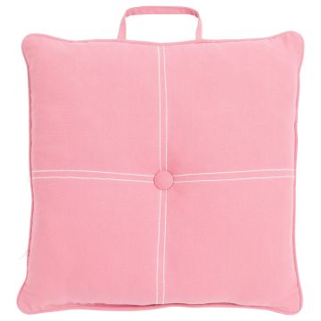 Sitzkissen VALENDA, rosa, mit Knopf und Henkel, 40x40cm
