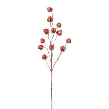Kunstzweig Physalis FRILTE mit Früchten, metallic-rot, 90cm