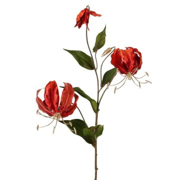 Samtiger Gloriosa Zweig DINFAS, dunkelorange-gold, 80cm