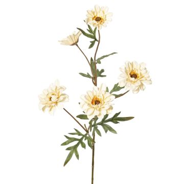 Kunstzweig Chrysantheme PRUDENCE, Eco Collection, creme-gelb, 75cm, Ø5-6,5cm