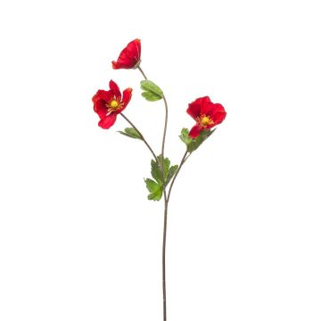 Kunstzweig Mohnblume MIROLB, rot, 70cm