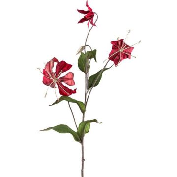 Kunstzweig Gloriosa LISUPY, rubinrot-gold, 80cm