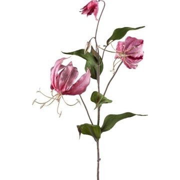 Kunstzweig Gloriosa LISUPY, dunkelrosa-gold, 80cm