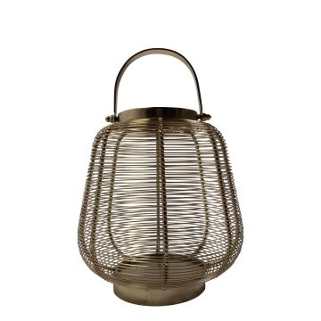 Aluminium Laterne CONSTANTINE mit Henkel, gold, 20cm, Ø23cm