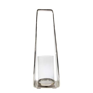 Aluminium Laterne MORGANNE mit Henkel, silber, 20x12x60cm
