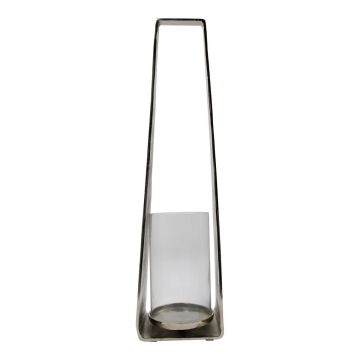 Aluminium Laterne MORGANNE mit Henkel, silber, 20x16x78cm