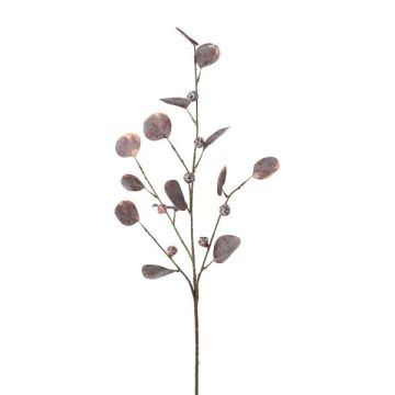 Kunstzweig Eukalyptus TRAVON mit Früchten, aubergine, 75cm