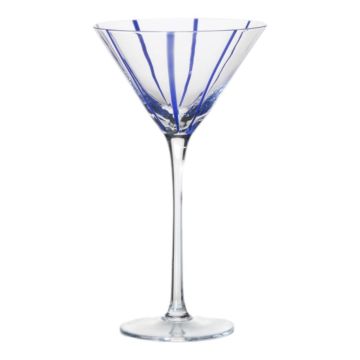 Martiniglas OCTAVIUS mit Streifen, blau-klar, 21cm, Ø12cm Martiniglas OCTAVIUS mit Streifen, blau-klar, 21cm, Ø12cm