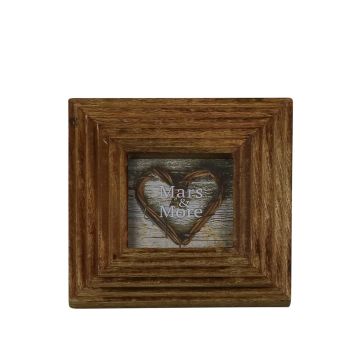 Mangoholz Bilderrahmen SIGGE mit Rillen, braun, 19x19x2cm Mangoholz Bilderrahmen SIGGE mit Rillen, braun, 19x19x2cm