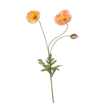 Kunstzweig Mohnblume SCHUNRA, pfirsich, 75cm
