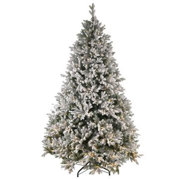 Plastik Tanne ALASKA SPEED, beschneit, LEDs, 230cm, Ø150cm