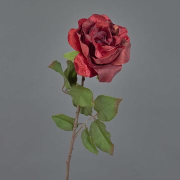 Samt Kunstrose SINDALA, rot, 60cm, Ø12cm
