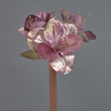Samt Amaryllis Dekoblume KIRSTY, altlila, 70cm, Ø13-15cm