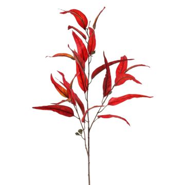 Künstlicher Eukalyptuszweig EUSEBIOS, rot, 100cm