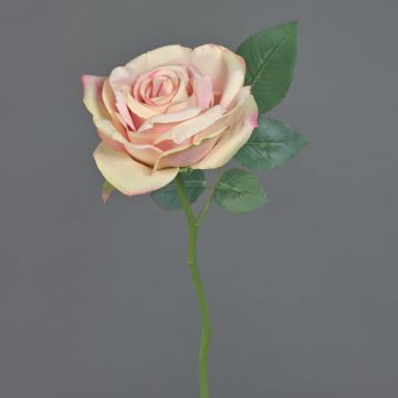Fake Rose NIKOLETA, rosa-creme, 30cm, Ø12cm