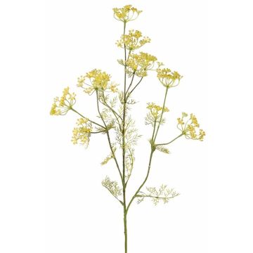 Kunst Dillzweig WINCENT mit Blüten, gelb, 80cm, Ø5-7cm