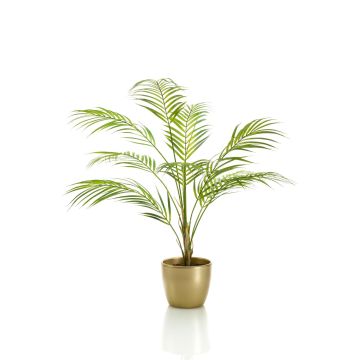Künstliche kleine Palme Bergpalme ALUVIAL im Keramiktopf gold, 85cm