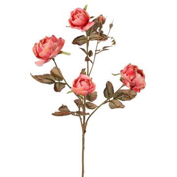 Unechter Rosen Zweig SITARA, Trockenoptik, rosa-pink, 75cm, Ø5-8cm