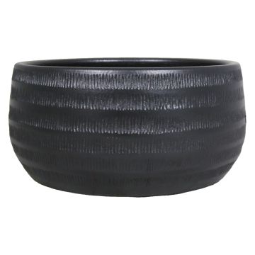 Keramikschale TIAM mit Rillen, schwarz-matt, 14cm, Ø29cm