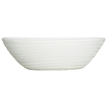 Schiffchen Keramikschale TIAM mit Rillen, weiß-matt, 41x16x13cm