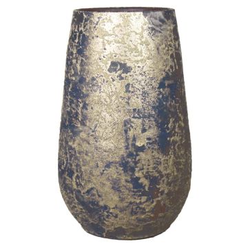 Vintage Pflanzvase MAGO aus Keramik, Wischoptik, gold, 30cm, Ø19cm