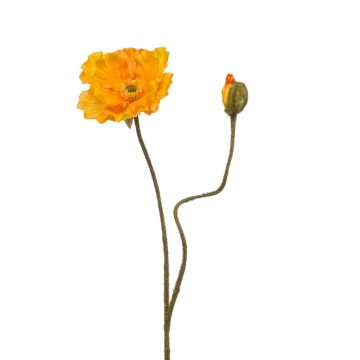 Künstliche Mohnblume HASNA, gelb, 75cm, Ø12cm