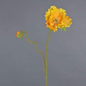 Mohnblume künstlich HASNA, gelb-orange, 75cm, Ø11cm