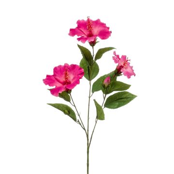 Kunstzweig Hibiskus AMADOU mit Blüten, pink, 80cm