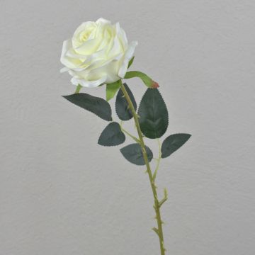 Kunstrose ELEAZAR, weiß, 65cm, Ø9cm