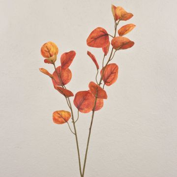 Kunst Eukalyptus Zweig SOPONG, rot-orange, 80cm