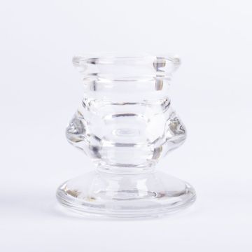 Glasleuchter YURENA für Spitzkerzen, transparent, 6cm, Ø5cm
