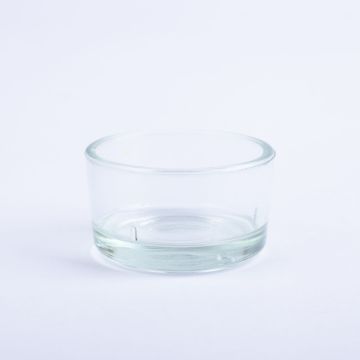 Teelicht Halter TAMIO aus Glas, klar, 3cm, Ø4,2cm