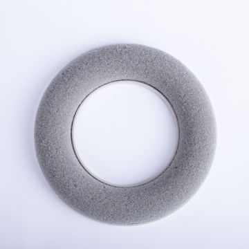 Steckschwamm Ring AMEB für Kunstblumen, mit Kunststoffunterlage, grau, Ø15cm